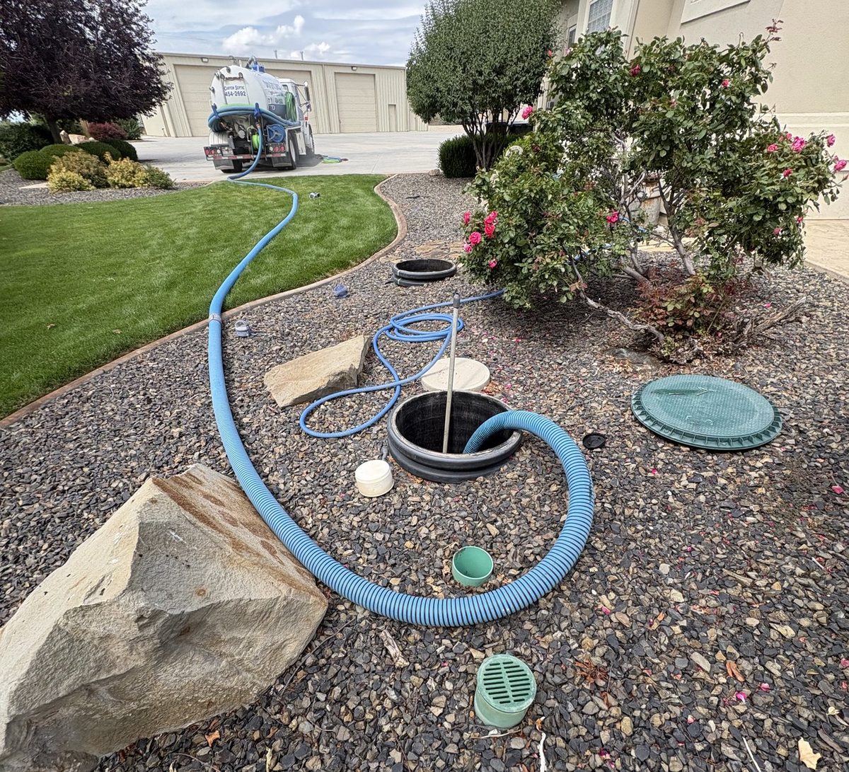Canyon Septic pumping out a residential septic tank