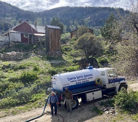 Canyon Septic truck at a Treasure Valley property